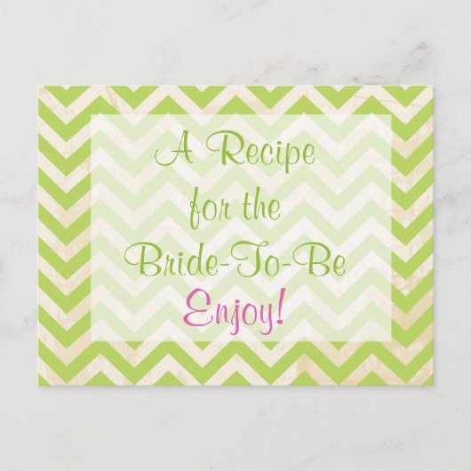 Brautparty-Rezept-Karte Postkarte (Vorderseite)