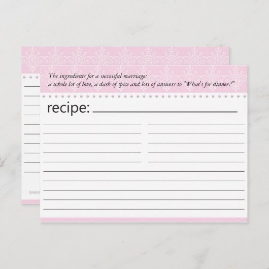 Brautparty-Rezept-Karte Postkarte (Vorne/Hinten)