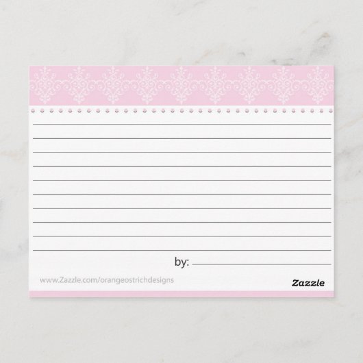 Brautparty-Rezept-Karte Postkarte (Rückseite)