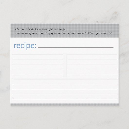 Brautparty-Rezept-Karte Postkarte (Vorderseite)