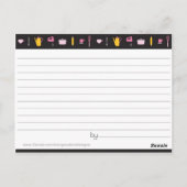 Brautparty-Rezept-Karte Postkarte (Rückseite)