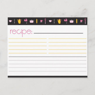 Brautparty-Rezept-Karte Postkarte