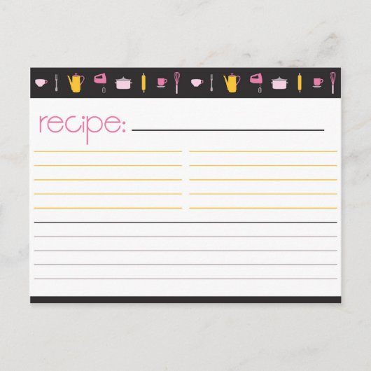 Brautparty-Rezept-Karte Postkarte (Vorderseite)