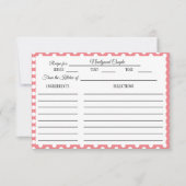 Brautparty Rezept Karte Rosa und Weiß Polka Dot (Vorderseite)