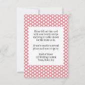 Brautparty Rezept Karte Rosa und Weiß Polka Dot (Rückseite)