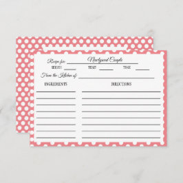 Brautparty Rezept Karte Rosa und Weiß Polka Dot
