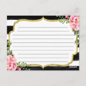 Brautparty Rezept Karte Wasserfarbener Streifen (Rückseite)