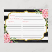Brautparty Rezept Karte Wasserfarbener Streifen (Vorderseite)