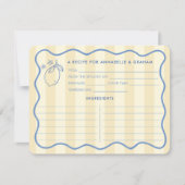 Brautparty-Rezept-Karte zum Squiggle Border Lemons Einladung (Vorderseite)