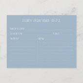 Brautparty Rezept Wasserfarben Sukkuläre Pflanze Einladungspostkarte (Rückseite)