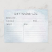 Brautparty Rezept Wasserfarbene Blumen & Federn Einladungspostkarte (Rückseite)