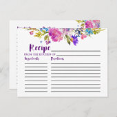 Brautparty Rezeptionskarten für lila und rosa Blum Postkarte (Vorne/Hinten)