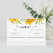 Brautparty-Rezeptkarte für Sonnenblumen Begleitkarte (Stehend Vorderseite)