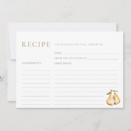 Brautparty Rezeptkarte für Wasserfarben Birnen Einladung