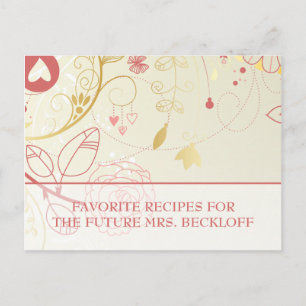 Brautparty-Rezeptkarten - Vintage Floral Postkarte