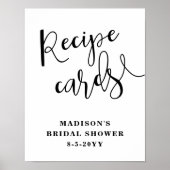 Brautparty Rezeptkarten-Zeichen Poster (Vorne)