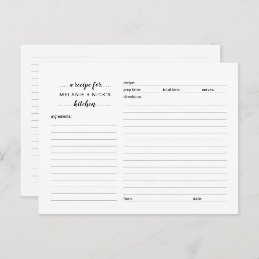 Brautparty-Rezeptorkarte, einfaches Weißspiel Postkarte (Vorne/Hinten)