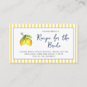 Brautparty-Rezeptorkarte für Zitronen Begleitkarte (Vorderseite)