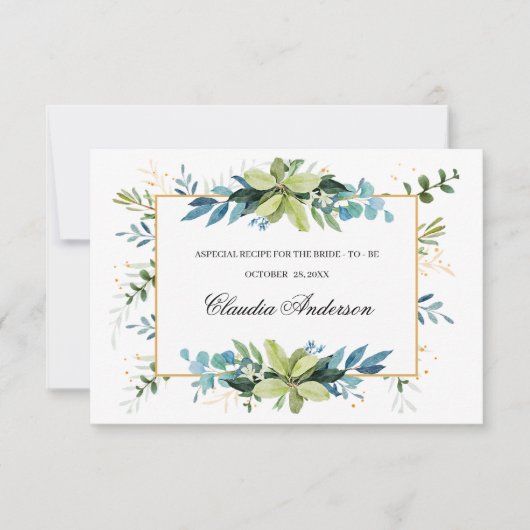 Brautparty-Rezeptur für Aquarellpflanzen (Vorderseite)