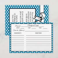 Brautparty Rezpe Card Polka Dot Cerulean Blue