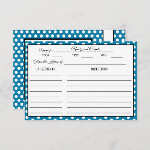 Brautparty Rezpe Card Polka Dot Cerulean Blue RSVP Karte