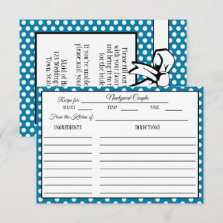 Brautparty Rezpe Card Polka Dot Cerulean Blue RSVP Karte