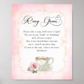 Brautparty Ring Game Sign - Tee Party Thema Poster (Vorne)