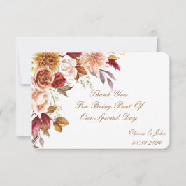 BRAUTPARTY ROMANTISCHE HERBSTFARBEN DANKESKARTE