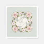 Brautparty Romantische Kleider Rose Blumenblüten Serviette (Vorderseite)