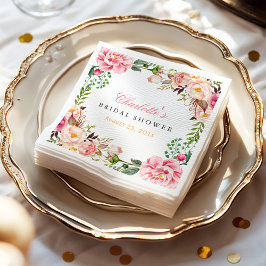 Brautparty Romantischer Chic Floral Wraath Serviette