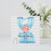 Brautparty Rosa Aquamarin Weiße Korsetts Rose Blum Einladung (Stehend Vorderseite)