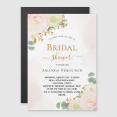 Brautparty Rosa Aquarellflormagen Magnetkarte (Vorne/Hinten)