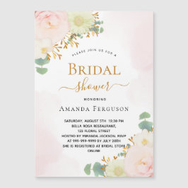 Brautparty Rosa Aquarellflormagen Magnetkarte