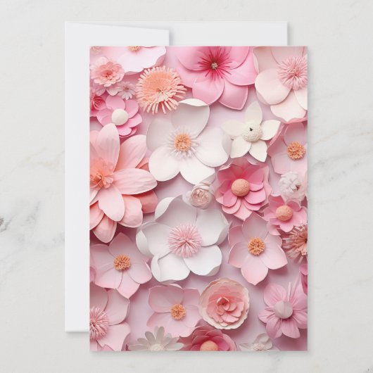 Brautparty Rosa Blume Einladung (Rückseite)