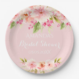 Brautparty Rosa Blume Pappteller