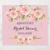 Brautparty Rosa Blumenbezeichnungen Schaumweinetikett (Einzelnes Label)