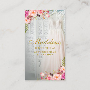 Brautparty-rosa Blumengoldregister-Einsatz Begleitkarte