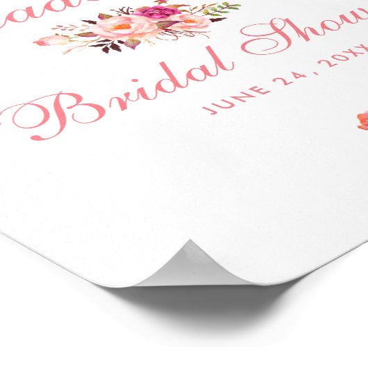 Brautparty Rosa Blush Poster (Ecke)