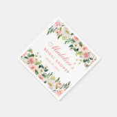 Brautparty Rosa Blüte Serviette (Ecke)