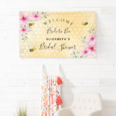 Brautparty Rosa Blüten Honigwabenbraut zu Biene Banner (Insitu)