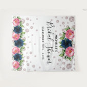 Brautparty Rosa Blüten weiße Diamanten Wandteppich (Vorderseite (Horizontal))