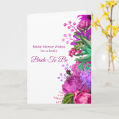 Brautparty Rosa Blütenfarbe Lila Karte (Gelbe Blume)