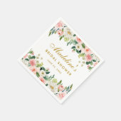 Brautparty Rosa Blütengold Serviette (Ecke)