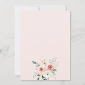 Brautparty Rosa Blütengrün Einladung (Rückseite)