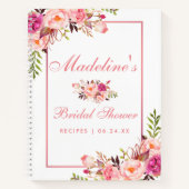 Brautparty Rosa Blütenrezeptur Notizblock (Vorderseite)
