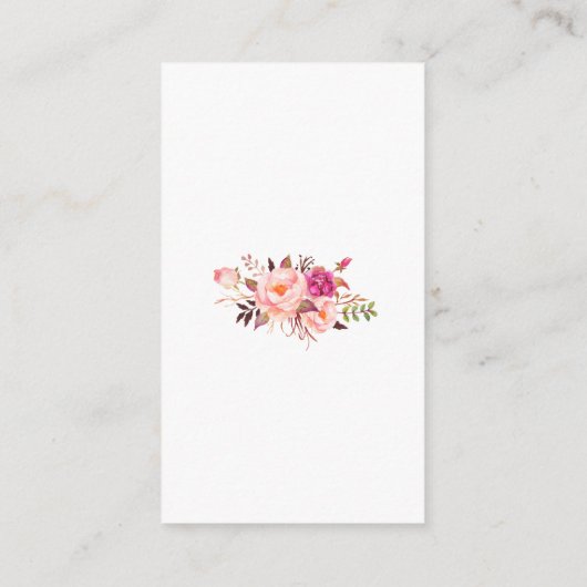 Brautparty Rosa florale Registrierungskarte einfüg Begleitkarte (Rückseite)