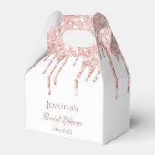 Brautparty Rosa Glitzer Tropfen Geschenkschachtel (Rückseite)