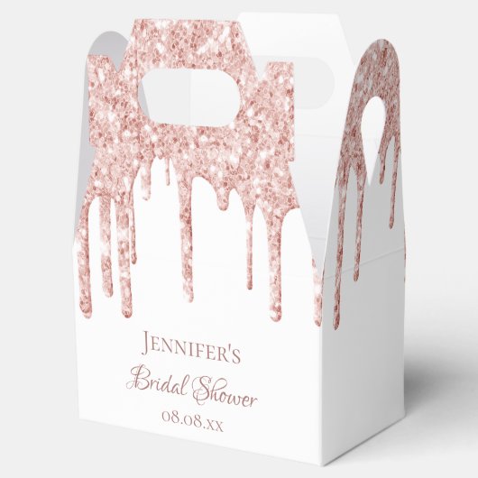 Brautparty Rosa Glitzer Tropfen Geschenkschachtel (Geöffnet)