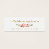 Brautparty Rosa Gold Registrierungseingabekarte (Vorderseite)