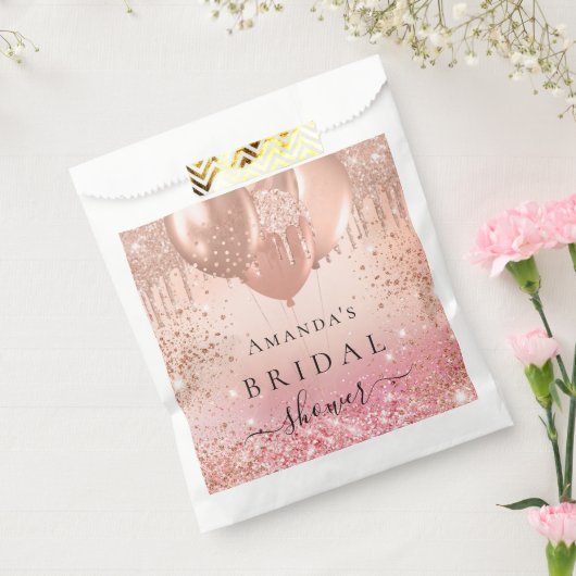 Brautparty Rosa Goldballons Geschenktütchen (Versiegelt)